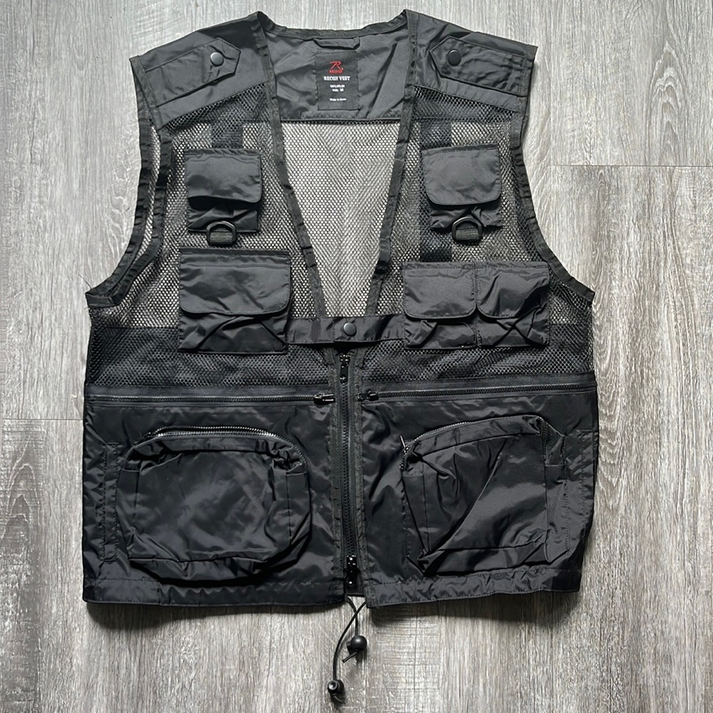 Black Nylon Rothco Recon Vest Size M
